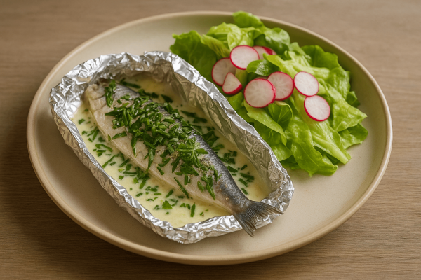 les harengs en papillotte et fines herbes